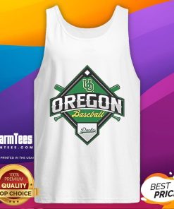 Premium Oregon Ducks white Big Ten baseball logo tank top for fans, featuring vibrant team colors and stylish design.