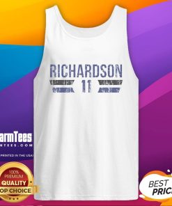 Alt Text: Premium Orlando Magic Jase Richardson 11 Font Tank Top featuring vibrant team colors and stylish design for fans.