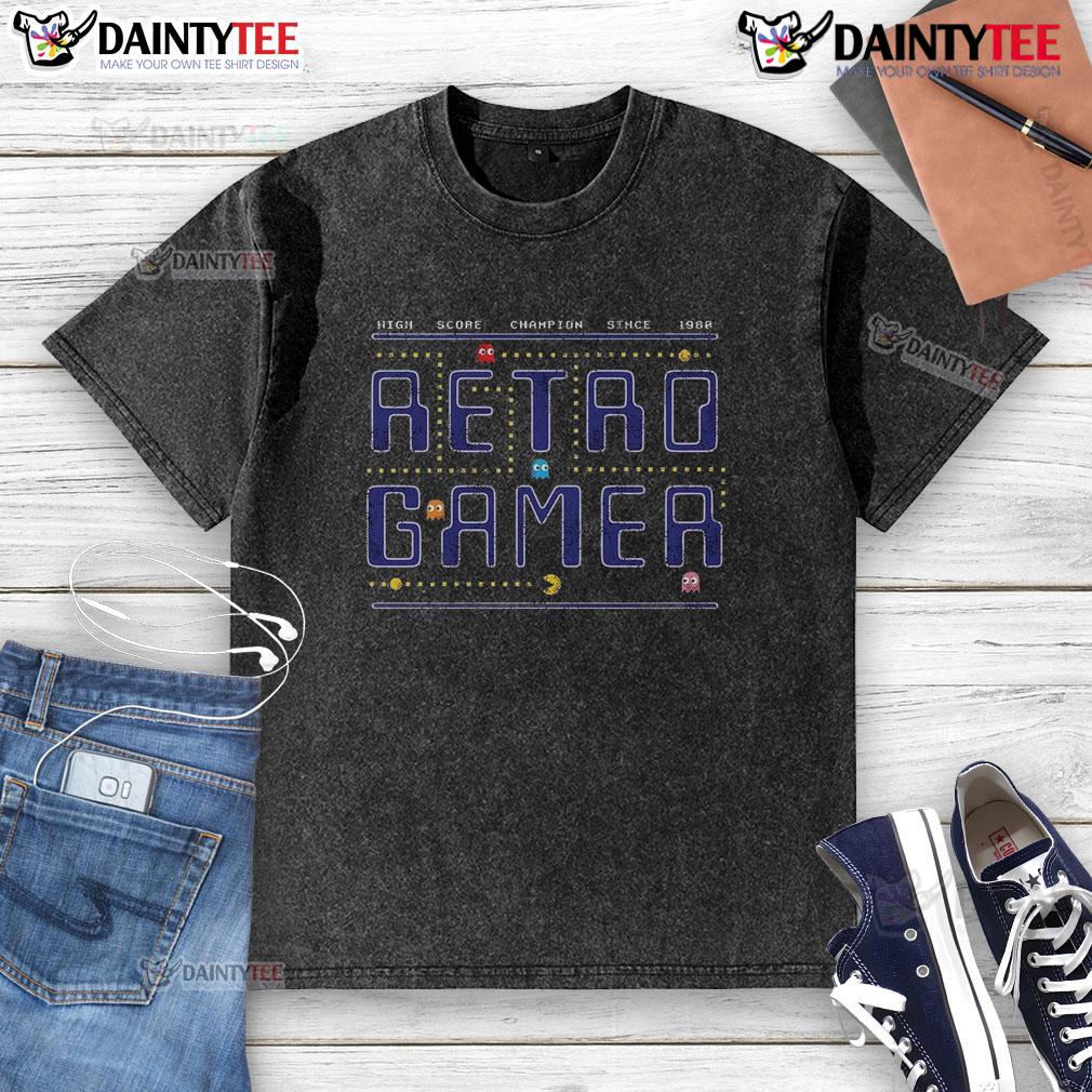 Premium Pacman Retro Gamer Level Washed T Shirt