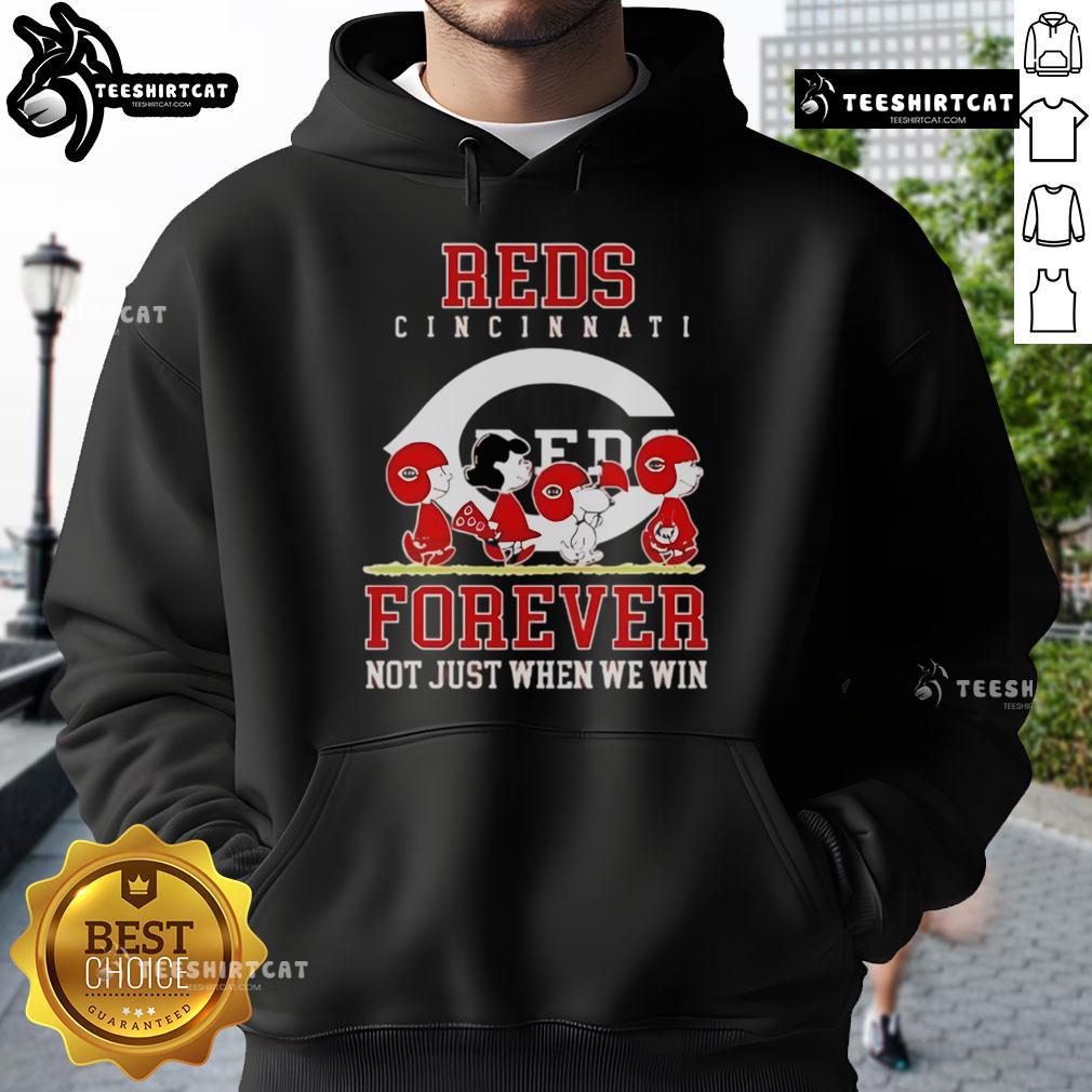 Premium Peanuts Charlie Brown Snoopy Cincinnati Reds Baseball Forever Not Just When We Win Hoodie Premium Peanuts Charlie Brown Snoopy Cincinnati Reds hoodie, celebrating baseball fandom, perfect for all fans, win or lose.
