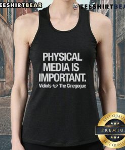 Vidiots The Cinegogue tank top featuring premium physical media design, perfect for film enthusiasts and collectors.