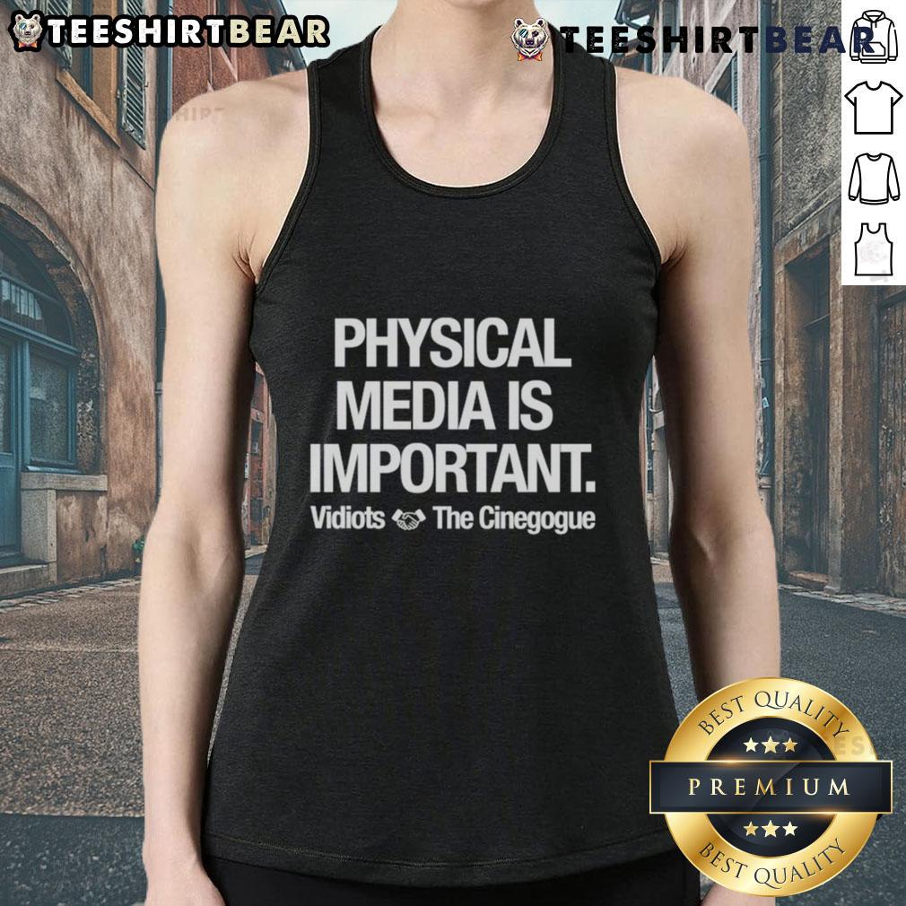 Premium Physical Media Is Important Vidiots The Cinegogue Tank Top Vidiots The Cinegogue tank top featuring premium physical media design, perfect for film enthusiasts and collectors.