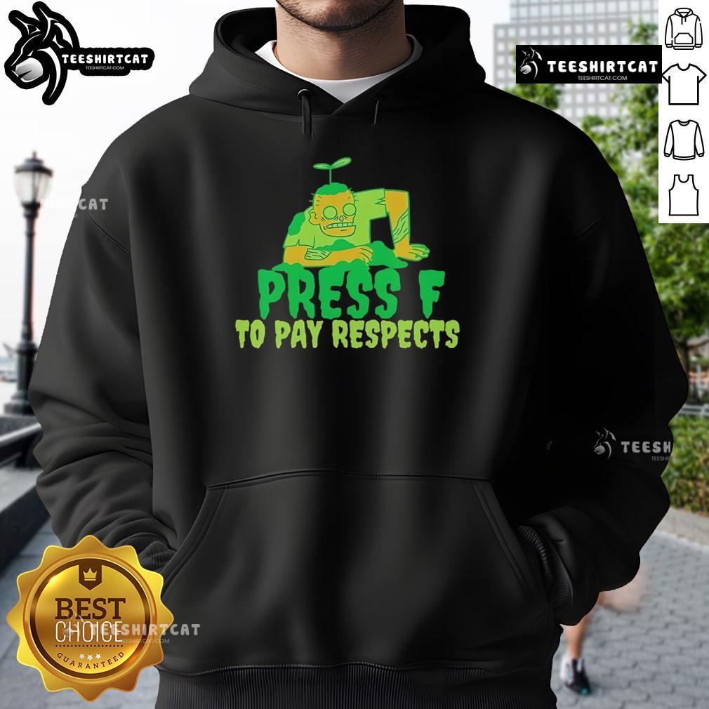 Premium Press F To Pay Respects Zombie Gamer Meme Halloween Hoodie Premium Press F to Pay Respects Zombie Gamer Meme Halloween Hoodie design featuring a spooky gamer graphic.