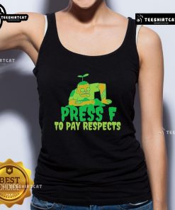 Premium Press F to Pay Respects Zombie Gamer Meme Halloween Tank Top for stylish spooky gaming enthusiasts.