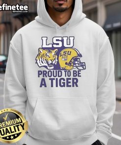 Premium Proud To Be A LSU Tigers Hoodie in purple and gold, showcasing team spirit and comfort for fans.