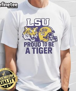 Alt Text: Premium Proud To Be A LSU Tigers T-Shirt featuring vibrant team colors and logo, perfect for fans and game day.