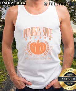 Premium Pumpkin Spice Season Tank Top featuring autumn colors and playful pumpkin graphics, perfect for fall fashion.