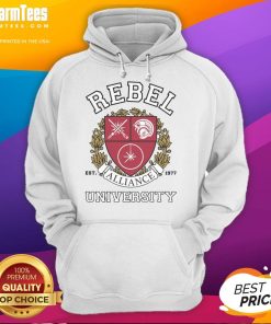 Premium Rebel Alliance University Hoodie in black, featuring a stylish logo and comfortable fit for fans of the franchise.