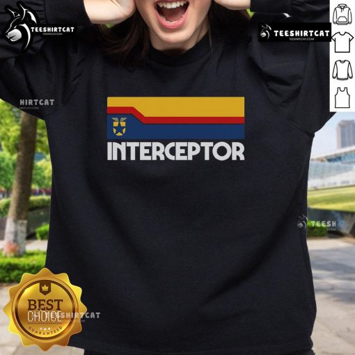 Premium Retro Interceptor Logo Sweatshirt featuring a vintage design and comfortable fit for stylish casual wear.