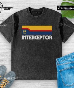 Premium Retro Interceptor Logo Washed T-Shirt featuring a vintage-style logo on a soft, faded fabric for a classic look.