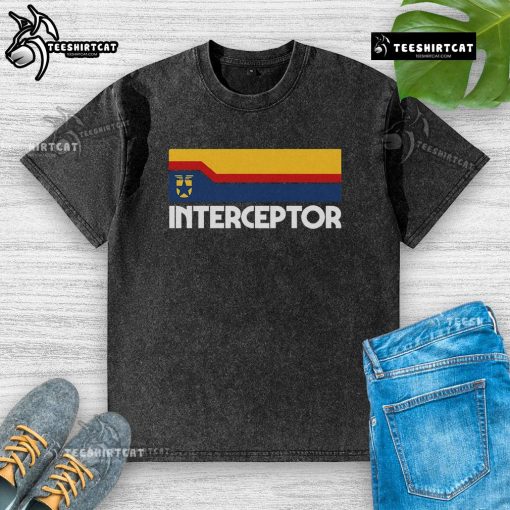 Premium Retro Interceptor Logo Washed T-Shirt featuring a vintage-style logo on a soft, faded fabric for a classic look.