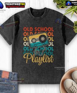 Alt Text: Vintage washed t-shirt featuring a cassette tape design, perfect for fans of 80s and 90s old-school music playlists.