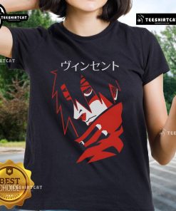 Premium Retro Red Anime Japanese Ladies Tee featuring vibrant graphics and a stylish design for anime enthusiasts.