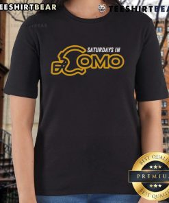 Premium Saturdays in CoMo ladies tee featuring a stylish design, perfect for casual outings and showcasing local pride.