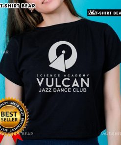 Alt Text: Premium Science Academy Vulcan Jazz Dance Club ladies tee featuring vibrant design and comfortable fit for dancers.