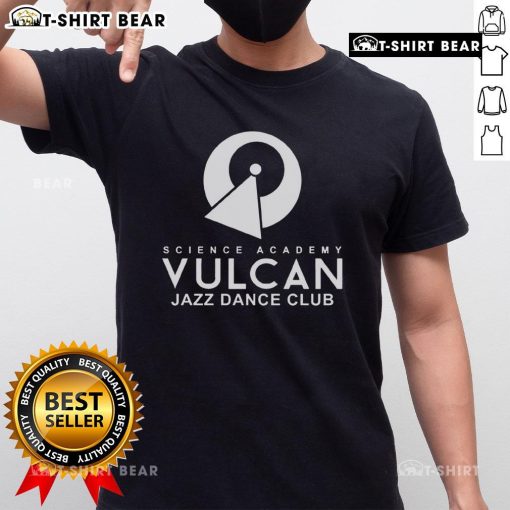 Premium Science Academy Vulcan Jazz Dance Club T-Shirt featuring vibrant design for dance enthusiasts and science lovers.