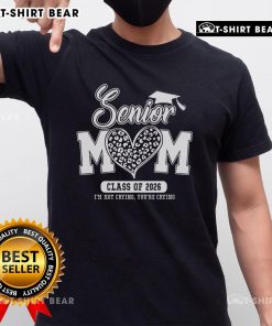 Premium Senior Mom Class of 2026 graduation leopard T-shirt design featuring stylish text and animal print accents.