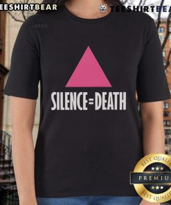 Premium Silence Equal Death Pink Triangle Ladies Tee featuring a vibrant design and comfortable fit for stylish expression.