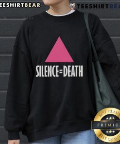 Premium Silence Equal Death Pink Triangle Sweatshirt showcasing a bold pink triangle design on a stylish sweatshirt.