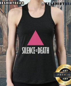 Premium Silence Equal Death pink triangle tank top featuring a bold graphic design for pride and equality.
