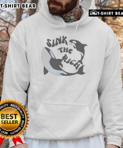 Premium Sink the Rich political meme hoodie featuring killer whales design, perfect for statement fashion and activism.