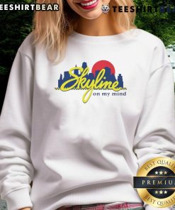 Premium Skyline On My Mind Sunset Sweatshirt featuring a vibrant sunset design and comfortable fit for stylish wear.