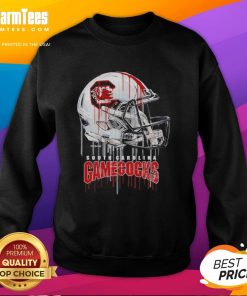 Alt Text: Premium South Carolina Gamecocks dripping football helmet sweatshirt featuring bold team colors and logo.