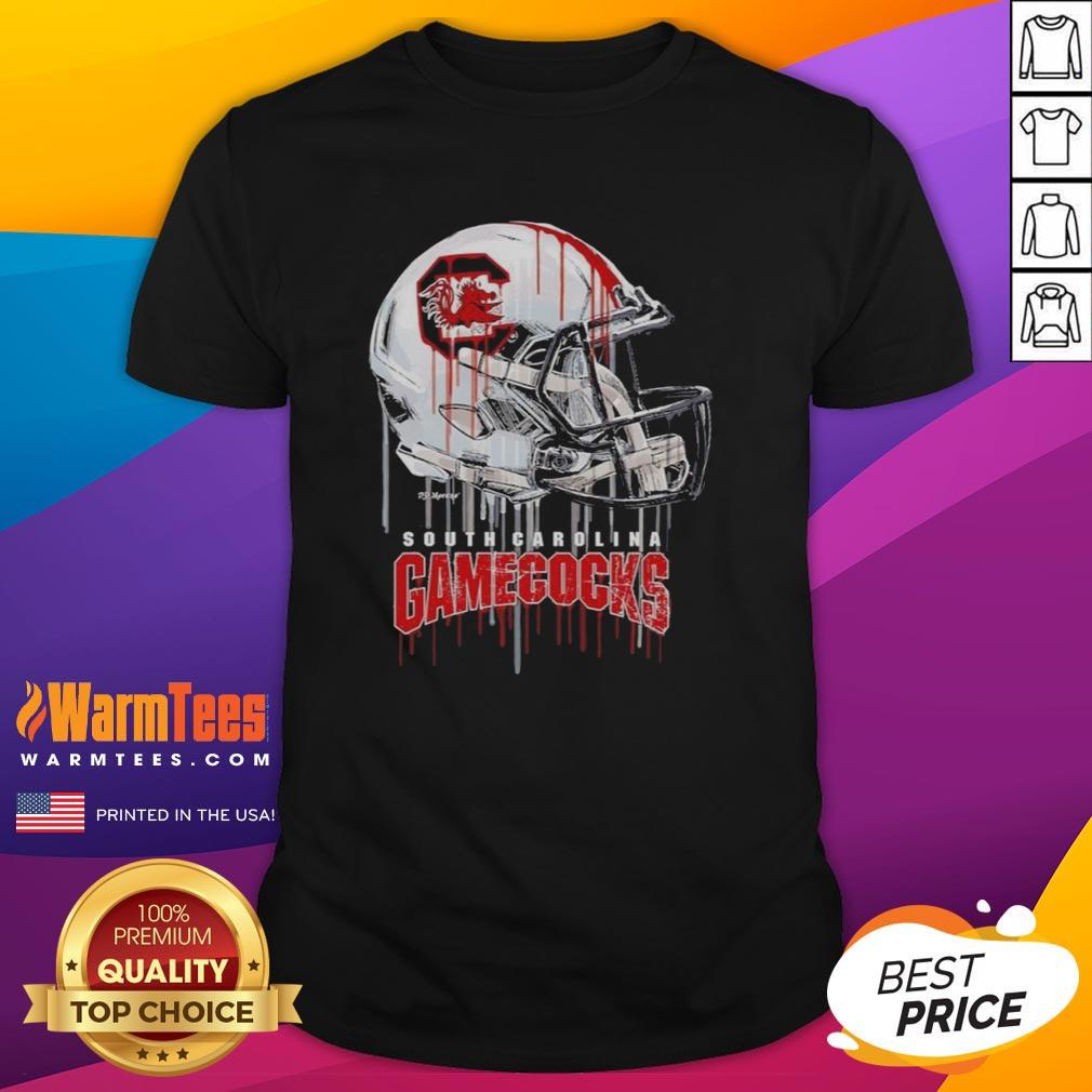Premium South Carolina Gamecocks Dripping Football Helmet T Shirt Premium South Carolina Gamecocks dripping football helmet t-shirt showcasing team spirit and style for fans.