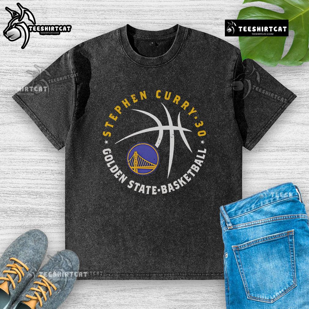 Premium Steph Curry Golden State Warriors Player Ball Washed T Shirt Premium Steph Curry Golden State Warriors player ball washed t-shirt featuring vibrant team colors and logo.