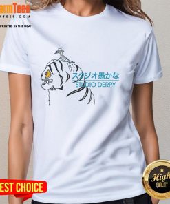 Alt Text: Premium Studio ladies tee featuring a playful Derpy Tiger and Sussie Magpie design, perfect for casual wear.