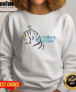 Premium Studio Derpy Tiger and Sussie Magpie sweatshirt featuring vibrant graphics and unique design.