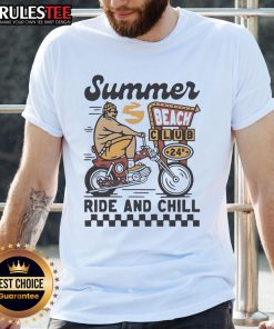 Premium Summer Beach Club 24H Ride And Chill Vintage T-Shirt featuring a retro beach design perfect for summer vibes.