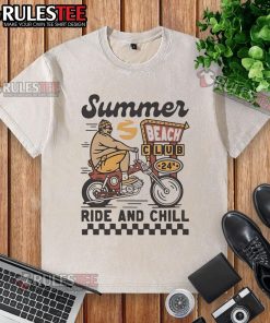 Premium Summer Beach Club 24h Ride and Chill Vintage Washed T-Shirt in soft fabric, perfect for summer outings.