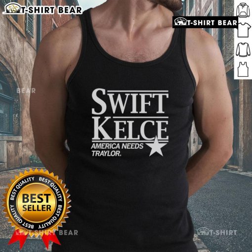 Premium Swift Kelce America Needs Traylor Tank Top featuring bold graphic design for stylish summer wear.