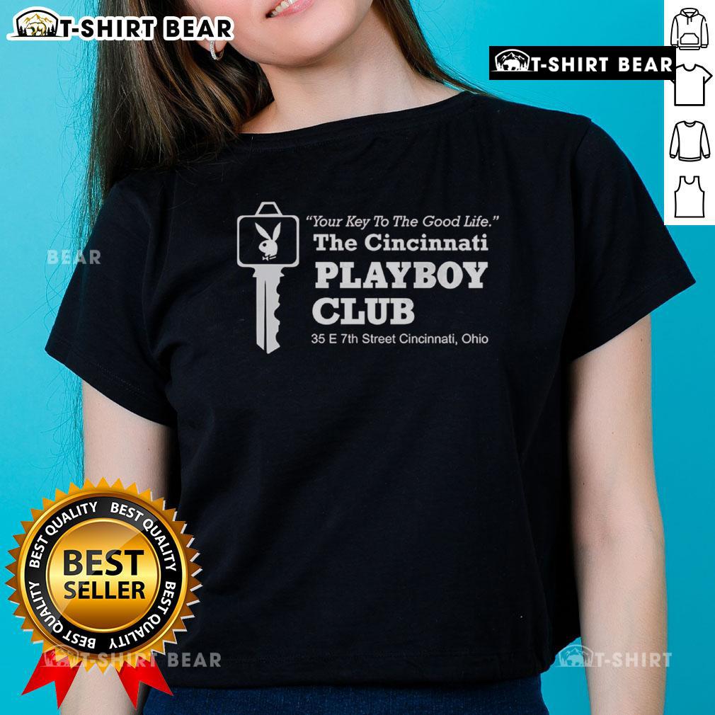 Premium The Cincinnati Playboy Club Ladies Tee Premium Cincinnati Playboy Club Ladies Tee featuring stylish design and comfortable fit for fans of the iconic brand.