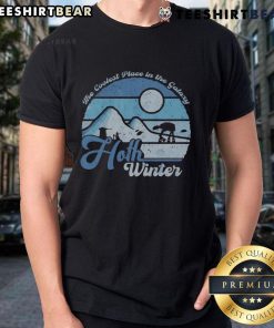 Premium Hoth Winter T-Shirt featuring 'The Coolest Place In The Galaxy' design, perfect for Star Wars fans and winter wear.