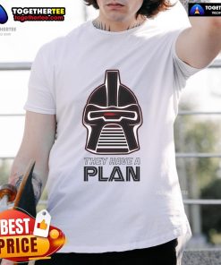 Alt Text: Premium The Cylons Have A Plan T-Shirt featuring a stylish design inspired by classic sci-fi themes. Perfect for fans!