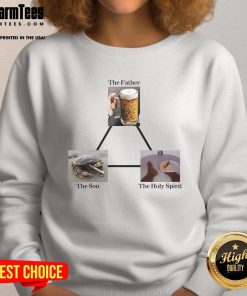 Premium Father Son Holy Spirit Sweatshirt featuring a stylish design perfect for faith-inspired fashion.