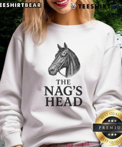 Alt Text: Premium Nags Head horse sweatshirt featuring a stylish design, perfect for equestrian enthusiasts and casual wear.