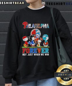 Premium Philadelphia sports teams logo sweatshirt featuring 'Forever Not Just When We Win' slogan, perfect for fans.