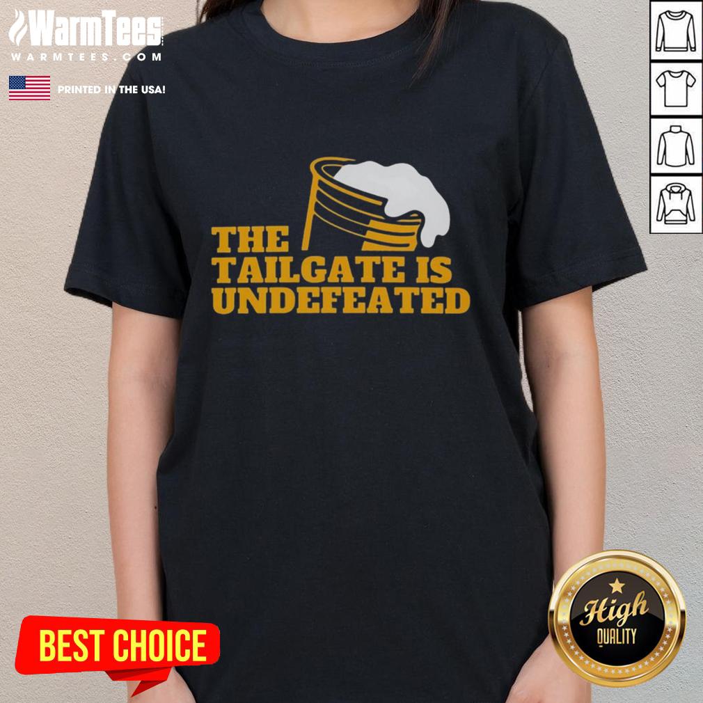 Premium The Tailgate Is Undefeated Logo Ladies Tee Premium The Tailgate Is Undefeated logo ladies tee featuring a stylish design perfect for game day or casual wear.