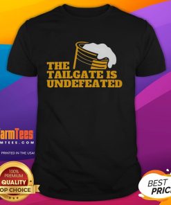 Premium The Tailgate Is Undefeated Logo T-Shirt featuring bold graphic design, perfect for game day and tailgating events.