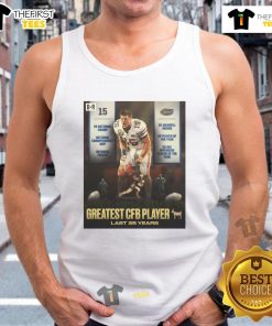 Premium Tim Tebow Greatest CFB Player tank top featuring bold graphics celebrating the legendary quarterback's legacy.