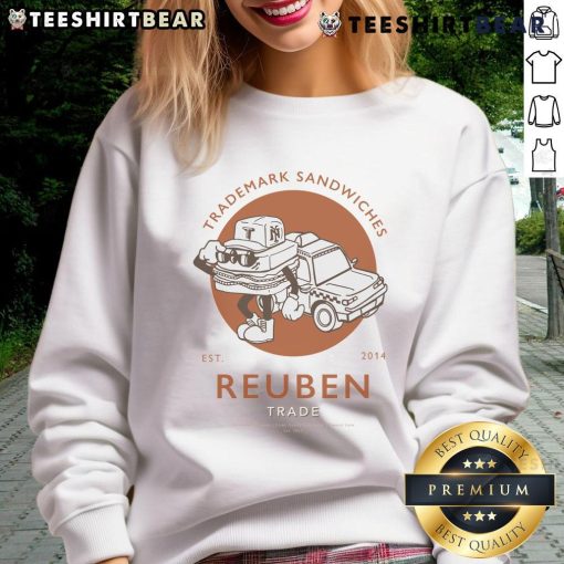 Premium Trademark Reuben Sandwich sweatshirt, established 2014, featuring a stylish design for food lovers.