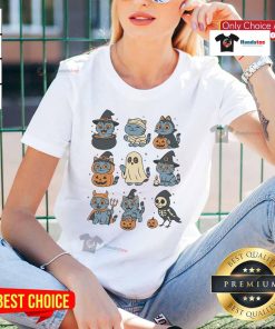 Premium Trick or Treat Halloween Derpy Tiger Comfort Colors Ladies Tee in vibrant colors and playful design for festivities.