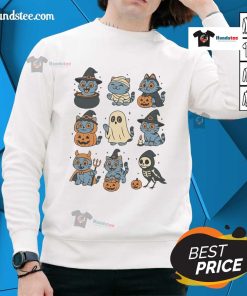 Alt Text: Premium Trick or Treat Halloween Derpy Tiger Comfort Colors Sweatshirt featuring a playful tiger design for festive fun.