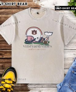 Premium Vineyard Vines Auburn Tigers logo washed t-shirt in navy, perfect for fans and casual wear.