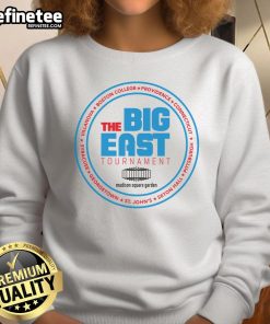Alt Text: Premium vintage college basketball tournament sweatshirt featuring The Big East logo and classic design.