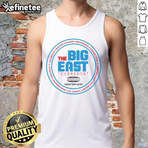 Premium Vintage College Basketball Tournament The Big East Tank Top, showcasing retro design and team spirit.