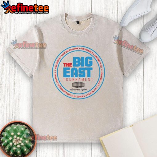 Alt Text: Premium Vintage College Basketball Tournament The Big East Washed T-Shirt featuring a classic design and soft fabric.